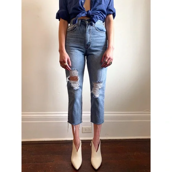 Twelve By Antwelfth Cropped Straight Leg Jeans Size 26 - Picture 2 of 8